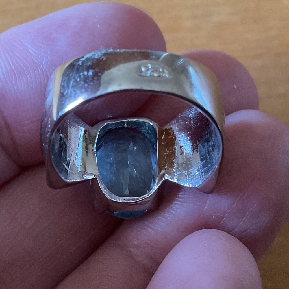 NWOT 𝅺STERLING SILVER 925 BLUE TOPAZ RING SIZE US 6.25​​ - Picture 12 of 12